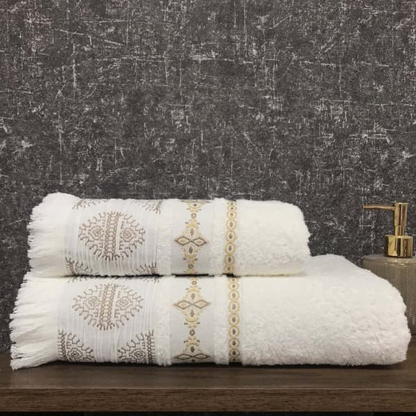Handduk | SOLTA | bomull med fransar | 50x90cm | 810997