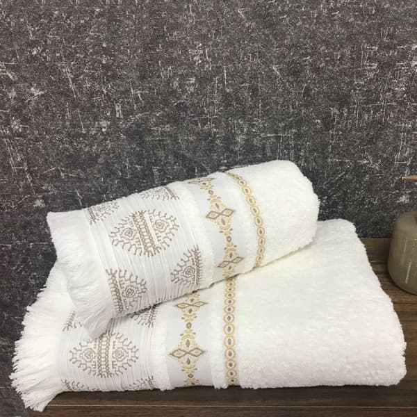 Handduk | SOLTA | bomull med fransar | 50x90cm | 810997