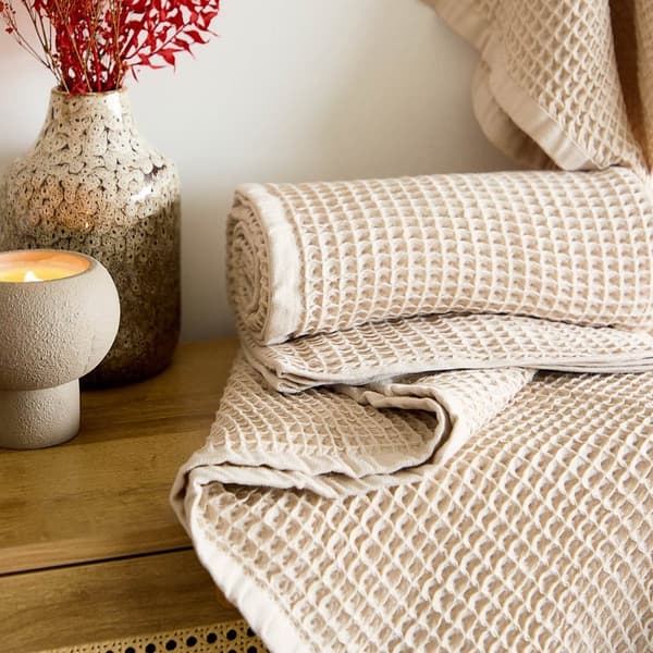 Handduk | VAFFEL | bomull beige | 100x150cm | 888422