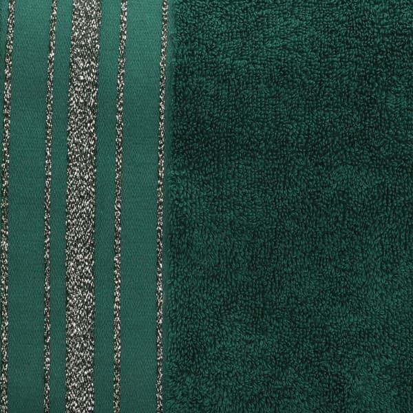 Handduk | DUKE | bomullsgrön med lurexränder | 70x130cm | 897066