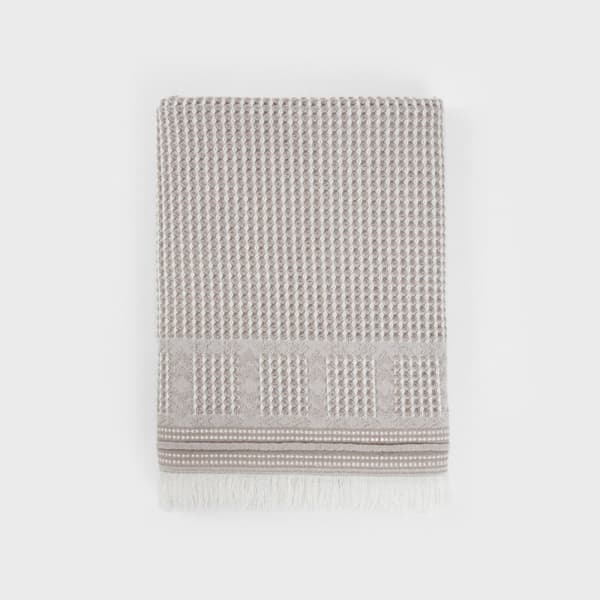 Håndklæde | MIZU | vaffel tekstur beige hvid | 70x130cm | 736384