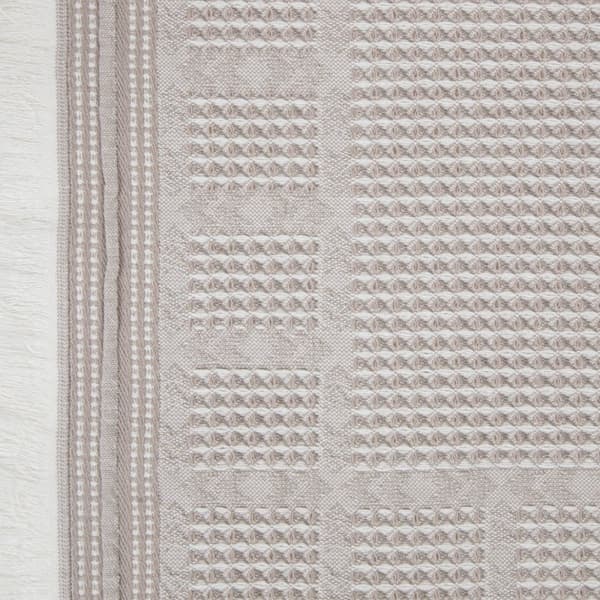 Håndklæde | MIZU | vaffel tekstur beige hvid | 70x130cm | 736384
