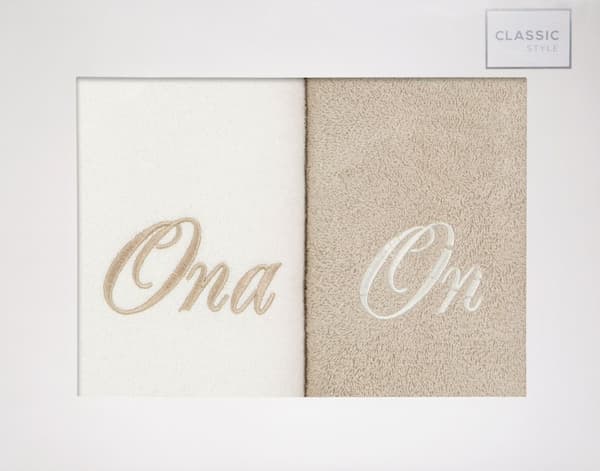 Set med handdukar On-Ona 2 st. 50x90 Eurofirany kräm/beige