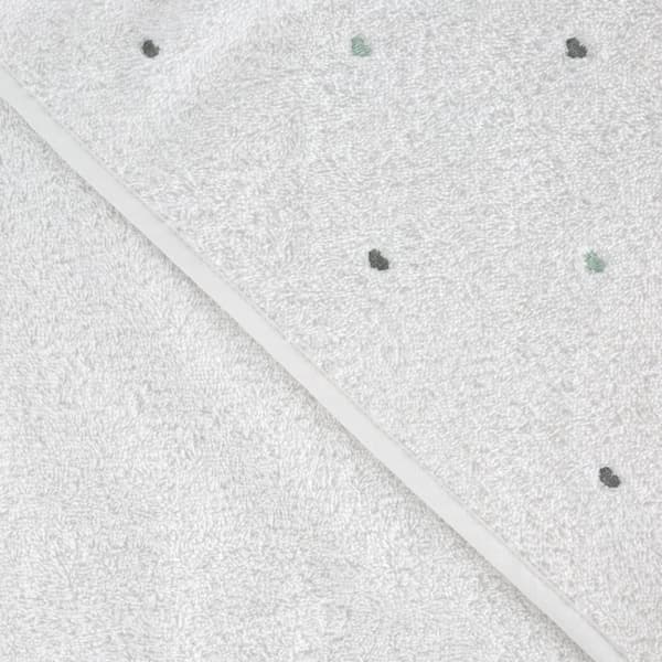 Badehåndklæde med hætte 100x100 hjerter hvid