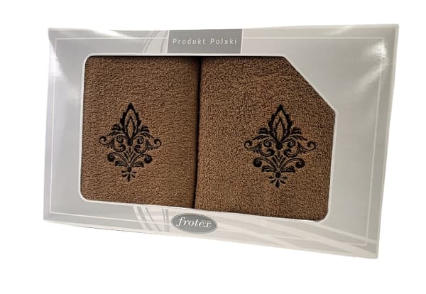 Set med handdukar 50x90+70x140 Frotex Gift IV ornament 5 beige