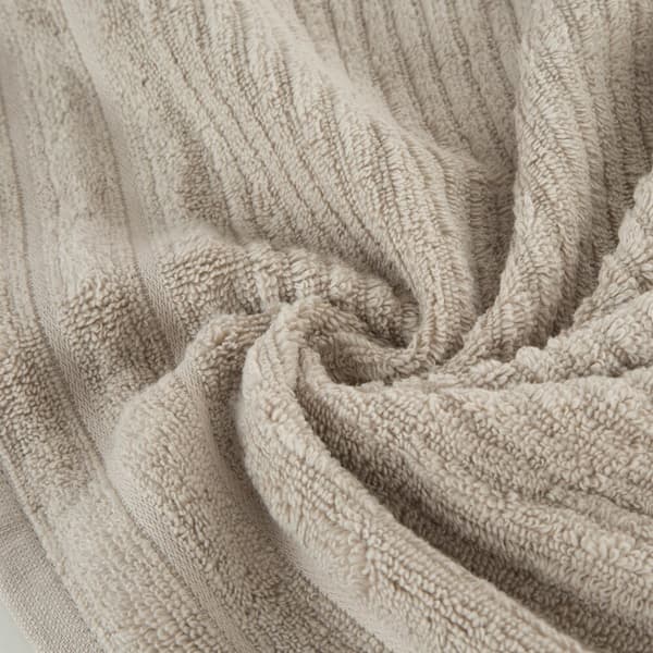 Bomuldshåndklæde SAMMY 50x90 Eurofirany beige prægede striber