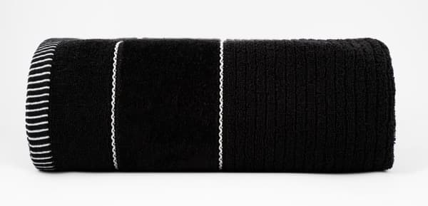 Håndklæde 70x140 Teo sort 470g 100% bomuld med velour