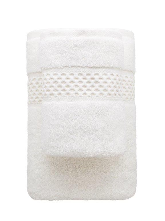 Håndklæde 50x90 Rete tyk creme 100% bomuld 650g blød
