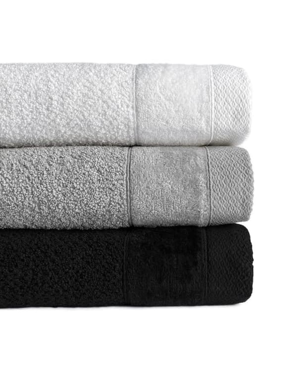 Set med 3 Vito handdukar 70x140 vit/ask/svart 550g 100% bomull