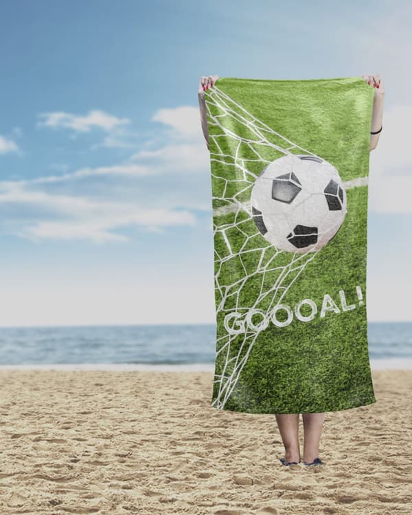 Strandhandduk 70x140 Fotbollsmål Fotboll
