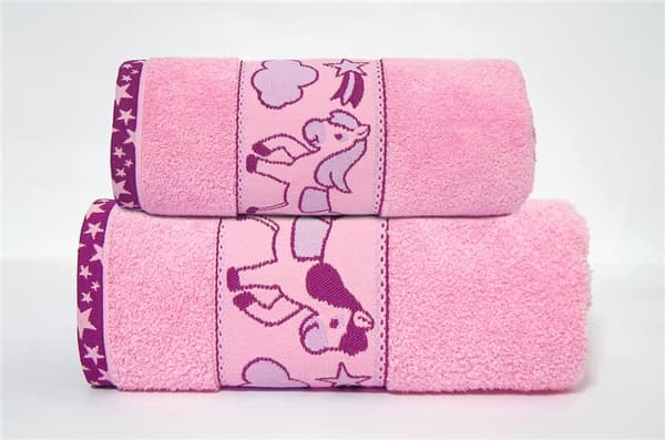 Babyhåndklæde 50x70 Pony Pink Bomuld
