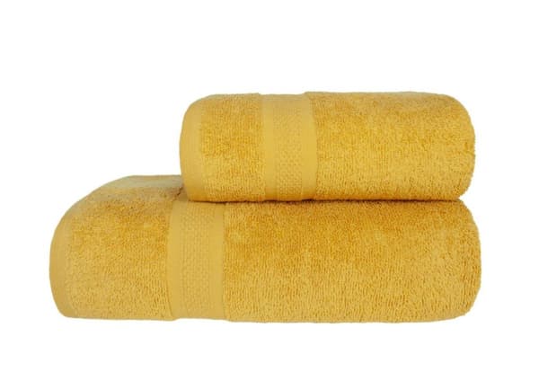 Handduk 70x140 Leo badrum Honungsgul 100% bomull 450g mjuk