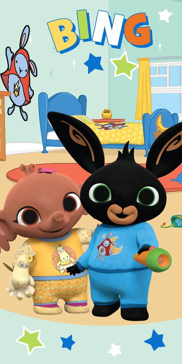 Bing 70x140 bomullsbadhandduk för baby Bing Bunny