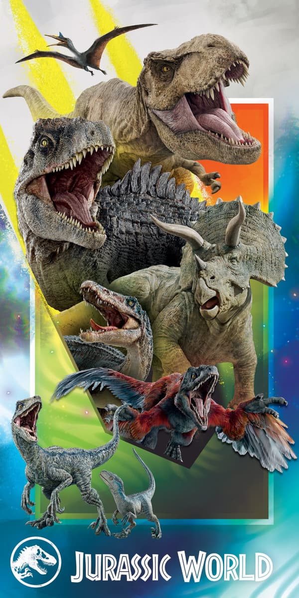 Strandhandduk 70x140 Jurassic World Dinosaurier T-Rex