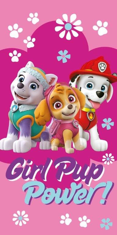 PAW PATROL Badehåndklæde 70x140 Bomuld Hunde Pink
