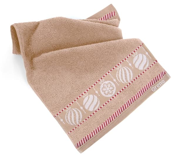 Julhandduk 30x50 Julgranskulor Beige Greno Bomull