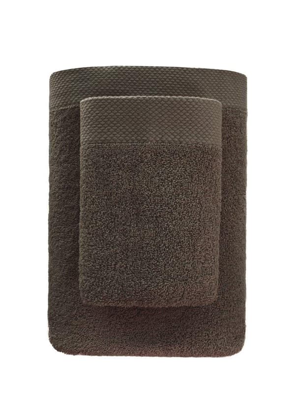 Handduk 70x140 Boho tjock brun 100% bomull 500g mjuk Premium