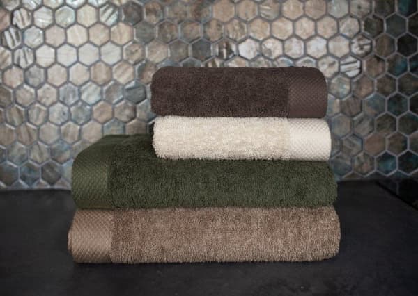 Handduk 70x140 Boho tjock brun 100% bomull 500g mjuk Premium