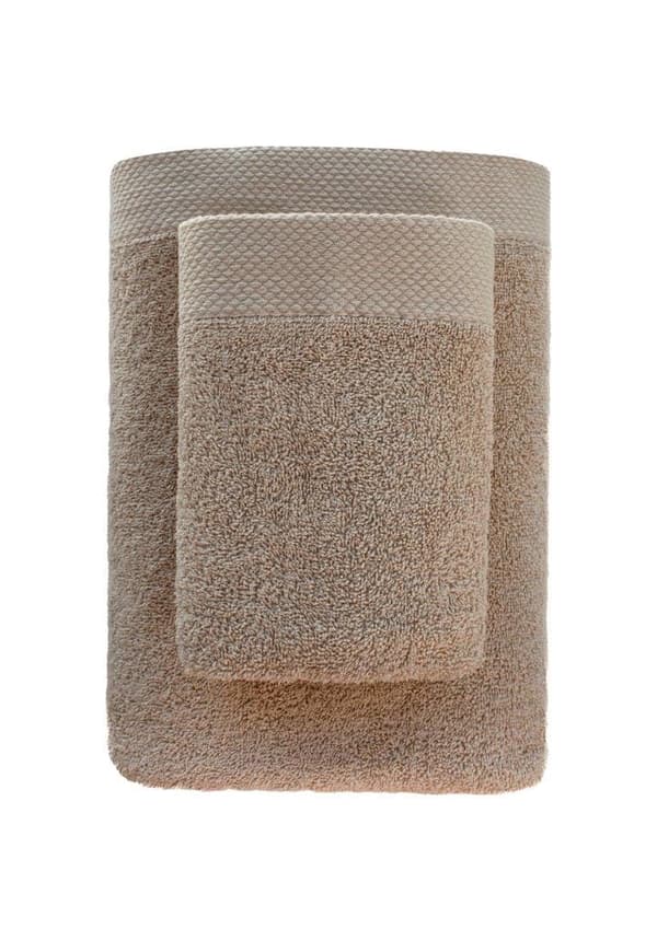 Pyyhe 50x90 Boho paksu beige 100% puuvillaa 500g pehmeä Premium
