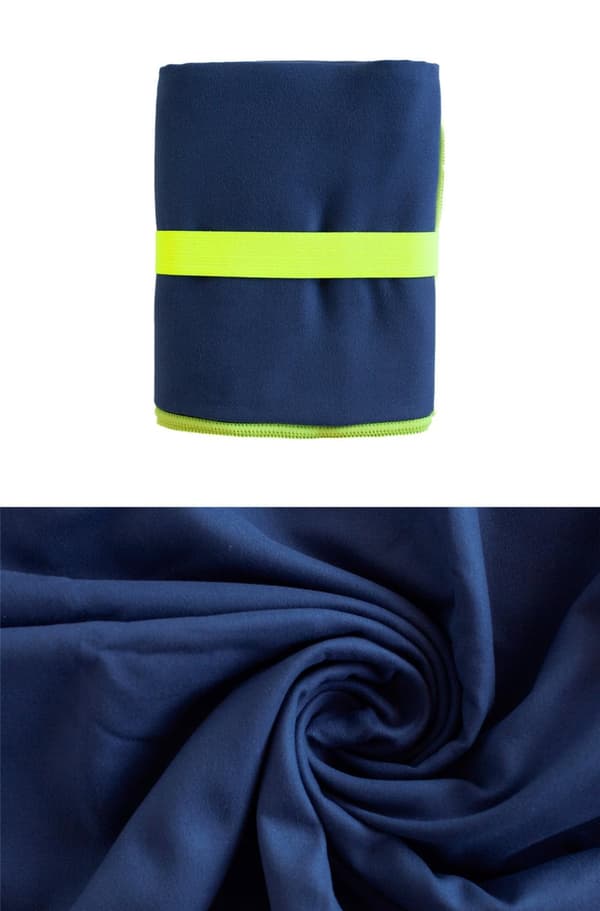 Snabbtorkande mikrofiberhandduk 80x130 FITNESS Marinblå