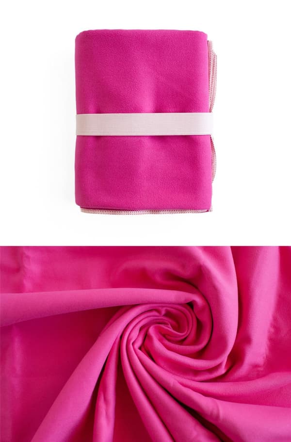 Snabbtorkande mikrofiberhandduk 80x130 FITNESS Rosa