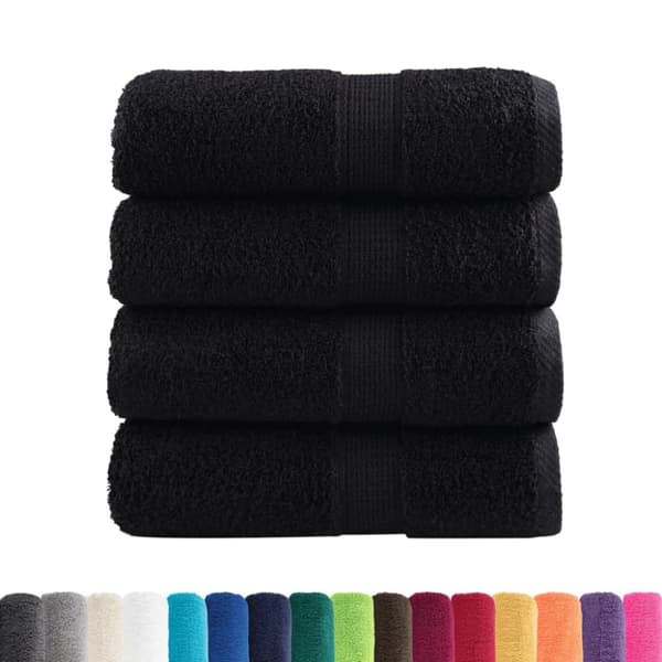 Premium gästhanddukar SOLUND 4 st svart 30x30 cm 600 gsm