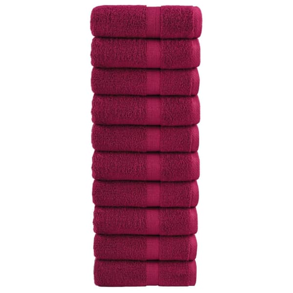 Premium gästhanddukar SOLUND 10 st vinröd 30x50cm 600gsm