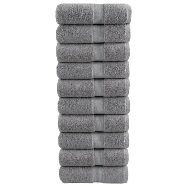 Premium gästhanddukar SOLUND 10 st grå 30x30cm 600gsm