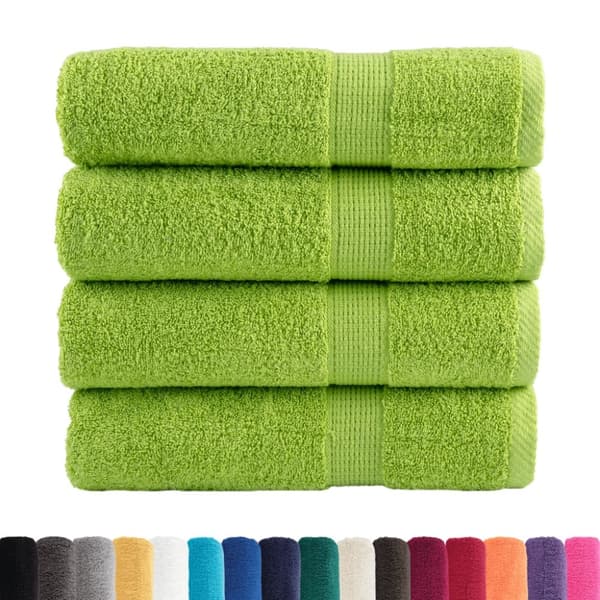 Premium handdukar SOLUND 4 st äppelgrön 50x100 cm 600 gsm