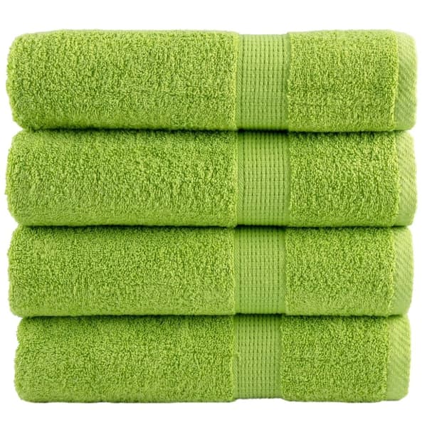 Premium handdukar SOLUND 4 st äppelgrön 50x100 cm 600 gsm