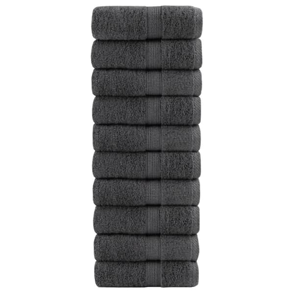 Premium gästhanddukar SOLUND 10 st antracit 30x50cm 600gsm