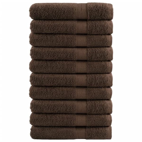 Premium handdukar SOLUND 10 st brun 100x200cm 600gsm