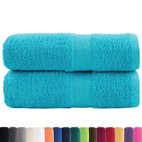 Premium gästhanddukar SOLUND 2 st turkos 30x30 cm 600 gsm