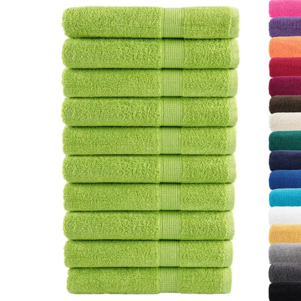 Premium handdukar SOLUND 10 st äppelgrön 100x200 cm 600 gsm