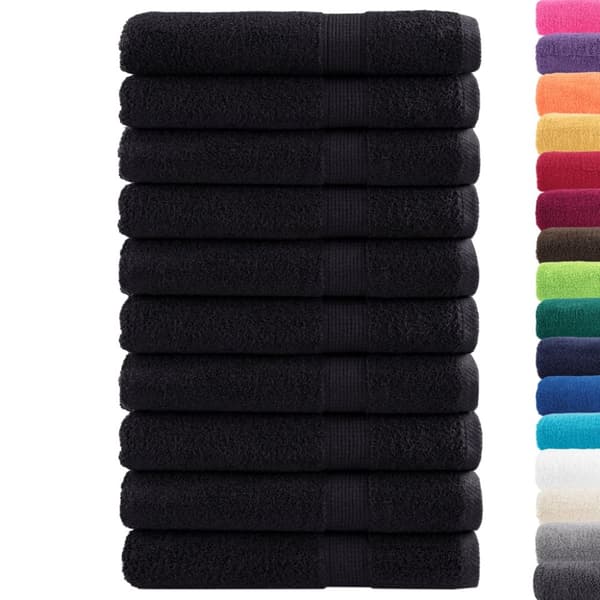 Premium handdukar SOLUND 10 st svart 100x200 cm 600 gsm