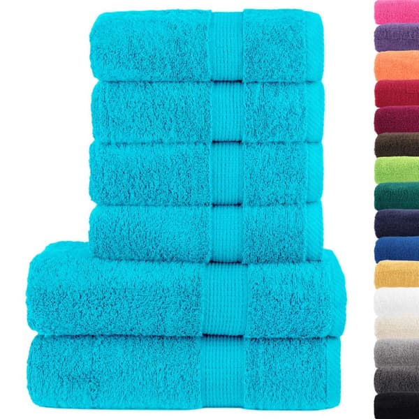 Premium handdukar 6 st SOLUND turkos 600 gsm