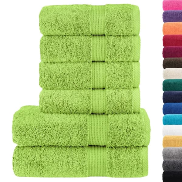 Premium handdukar 6 st SOLUND äppelgrön 600 gsm