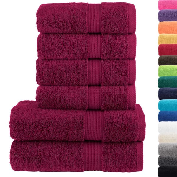 Premium handdukar 6 st SOLUND vinröd 600 gsm