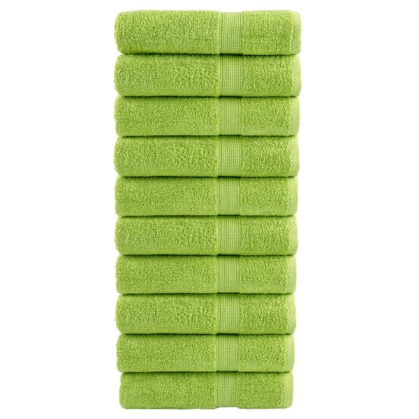Premium handdukar SOLUND 10 st äppelgrön 50x100 cm 600 gsm