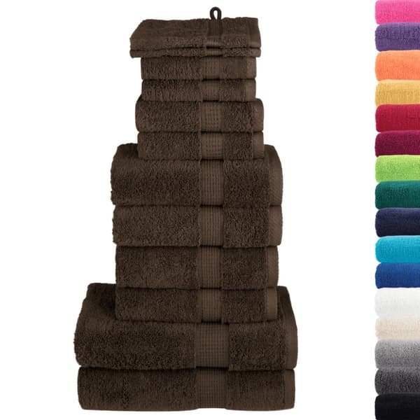 Premium handdukar 12 st SOLUND brun 600 gsm