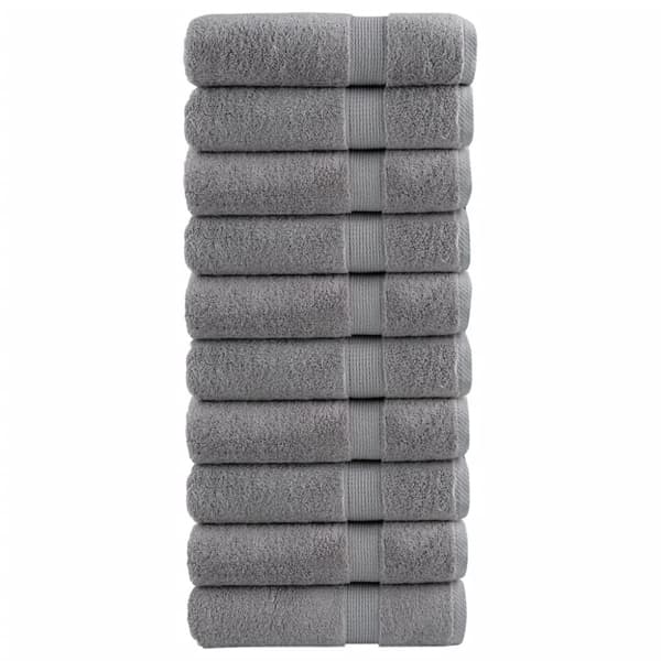 Premium badhanddukar SOLUND 10 st grå 70x140cm 600gsm