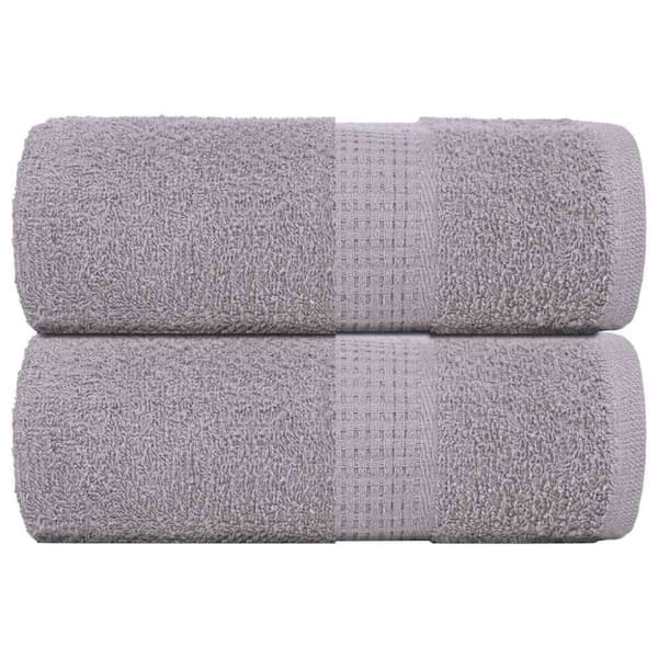 Gästhanddukar 2 st grå 30x50 cm 360 gsm 100% bomull