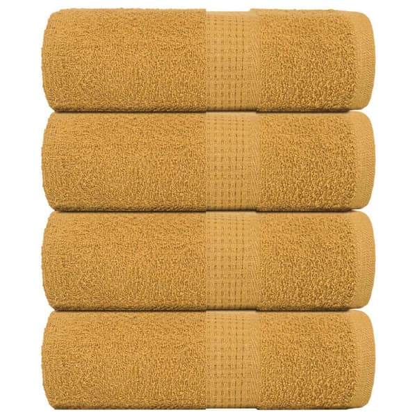 Gästhanddukar 4 st guld 30x50 cm 360 gsm 100% bomull