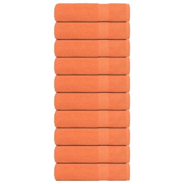 Duschhanddukar 10 st orange 70x140 cm 360 gsm 100% bomull