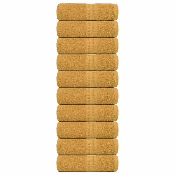 Tvålhanddukar 10 st guld 30x30 cm 360 gsm 100% bomull
