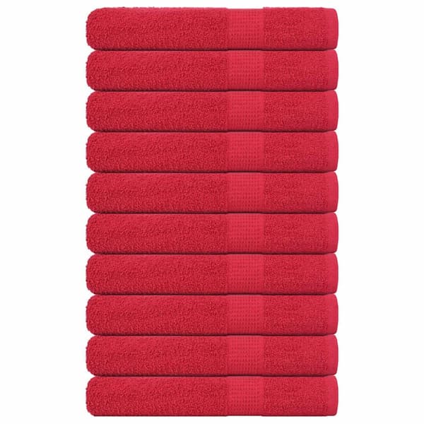Handdukar 10 st röd 100x200 cm 360 gsm 100% bomull