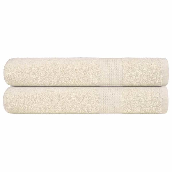 Bastuhanddukar 2 st gräddvit 80x200 cm 360 gsm 100% bomull