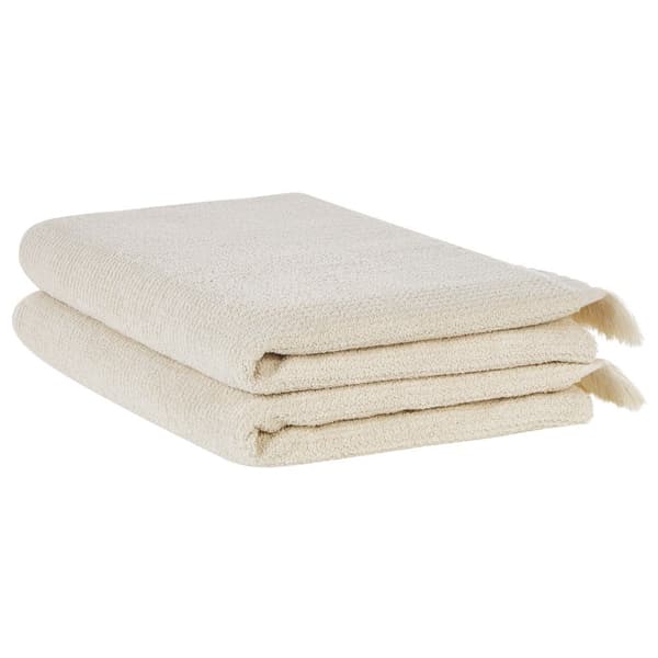 Set med 2 ATIU handdukar bomull frotté beige Lumarko!