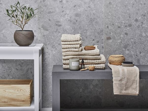 Sæt med 9 håndklæder AREORA Bomuld Beige Lumarko!