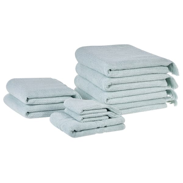 Set med 9 ATIU handdukar i bomullsfrotté Mint Lumarko!